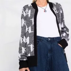 Karl Lagerfeld jacquard monogram cardigan