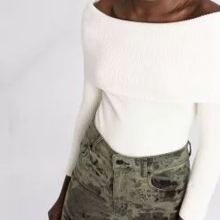 Karl Lagerfeld folded-neckline jumper