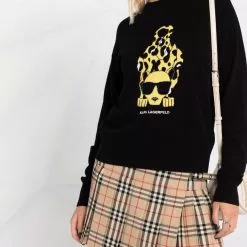 Karl Lagerfeld Ikonik Animal wool-blend sweater