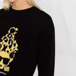 Karl Lagerfeld Ikonik Animal wool-blend sweater