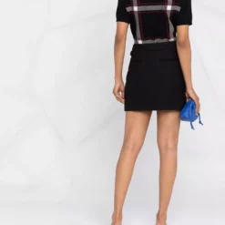 Karl Lagerfeld check-knit top