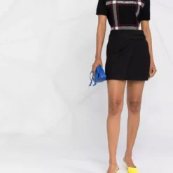 Karl Lagerfeld check-knit top