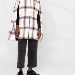 Karl Lagerfeld checked logo-detail cape