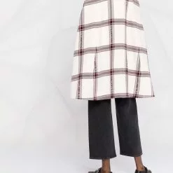 Karl Lagerfeld checked logo-detail cape