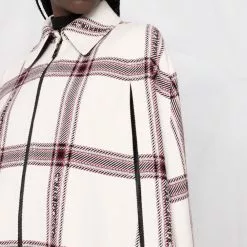 Karl Lagerfeld checked logo-detail cape