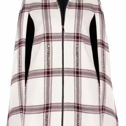 Karl Lagerfeld checked logo-detail cape
