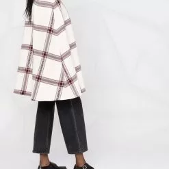 Karl Lagerfeld checked logo-detail cape