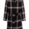 Karl Lagerfeld checked logo-detail belted coat
