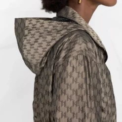 Karl Lagerfeld monogram hooded coat