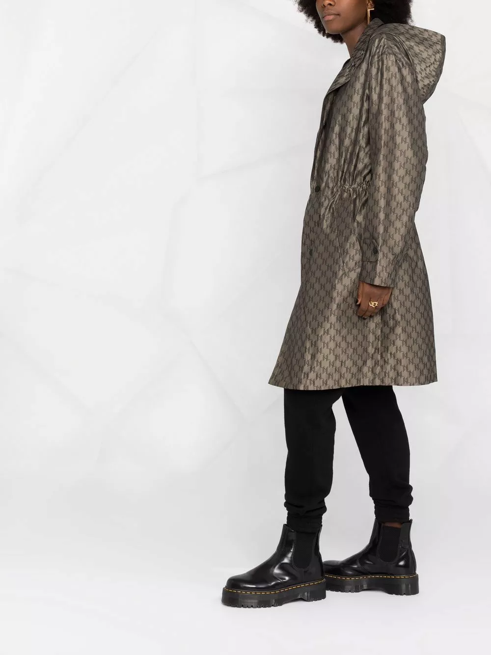 Karl Lagerfeld monogram hooded coat