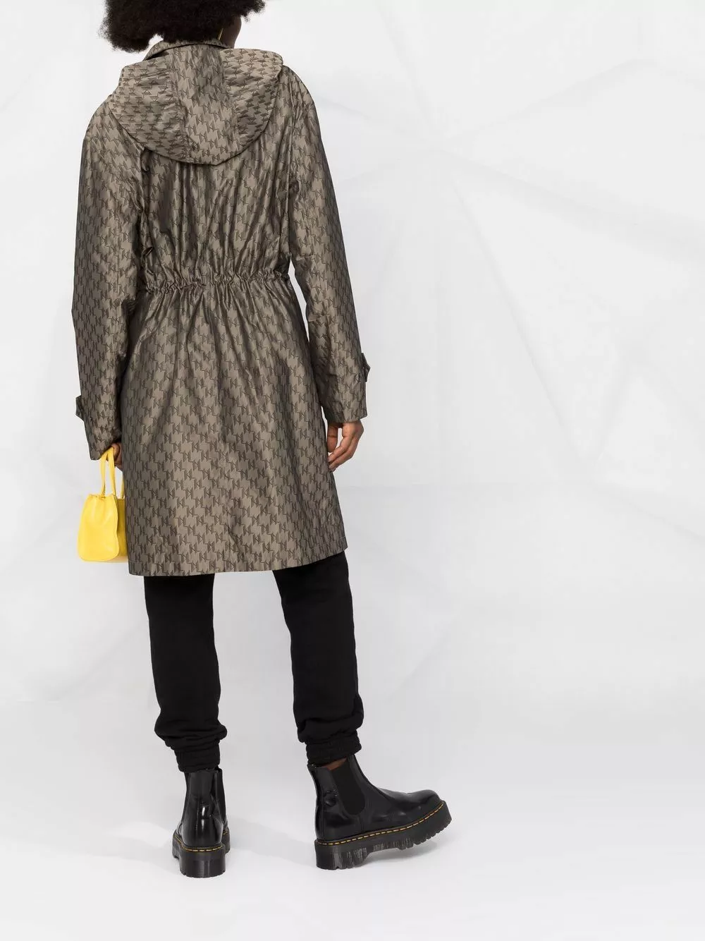 Karl Lagerfeld monogram hooded coat