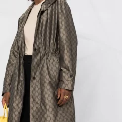 Karl Lagerfeld monogram hooded coat