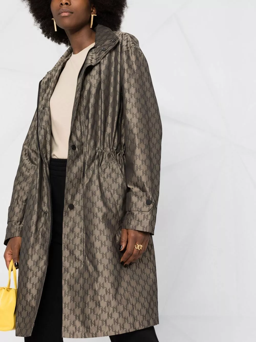 Karl Lagerfeld monogram hooded coat