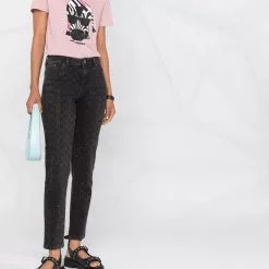 Karl Lagerfeld rhinestone-embellished tapered jeans