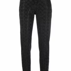 Karl Lagerfeld rhinestone-embellished tapered jeans