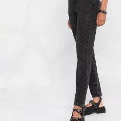 Karl Lagerfeld rhinestone-embellished tapered jeans