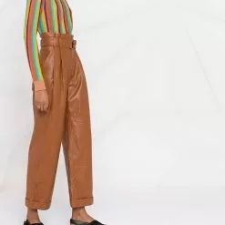 Karl Lagerfeld high waist leather trousers