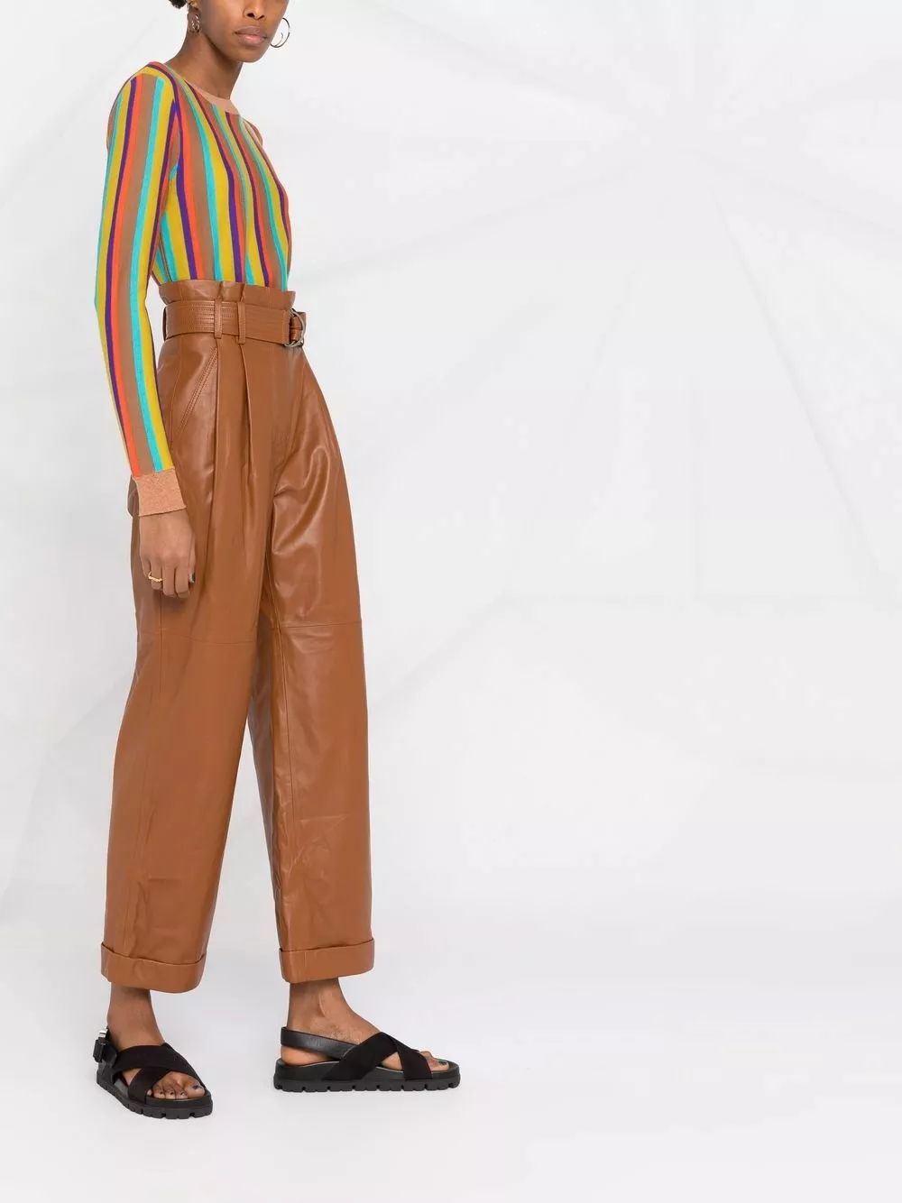 Karl Lagerfeld high waist leather trousers