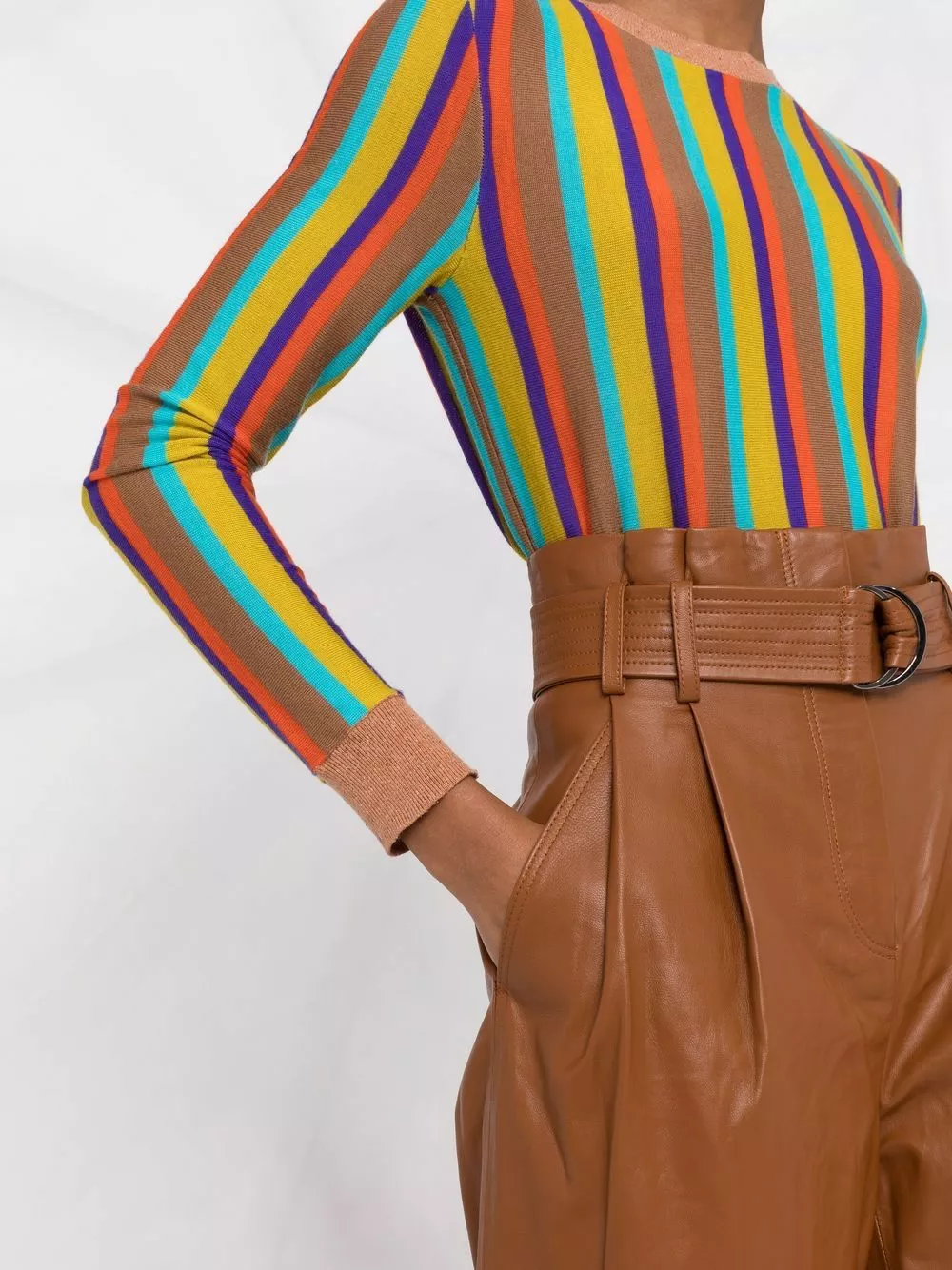 Karl Lagerfeld high waist leather trousers