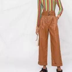 Karl Lagerfeld high waist leather trousers