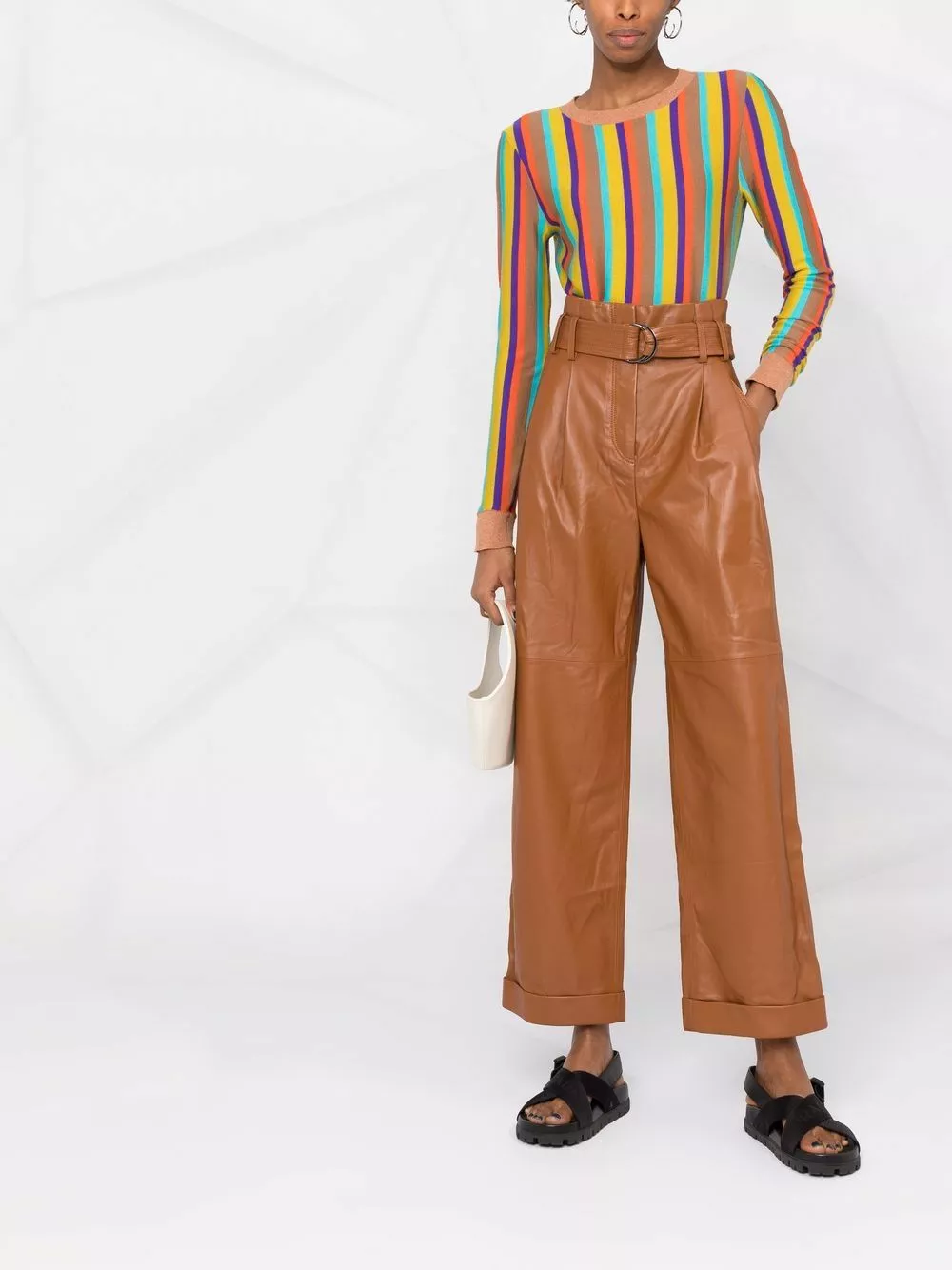 Karl Lagerfeld high waist leather trousers