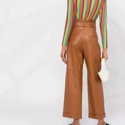 Karl Lagerfeld high waist leather trousers