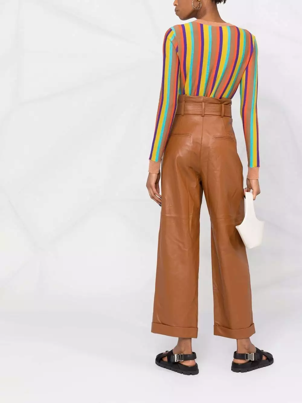 Karl Lagerfeld high waist leather trousers