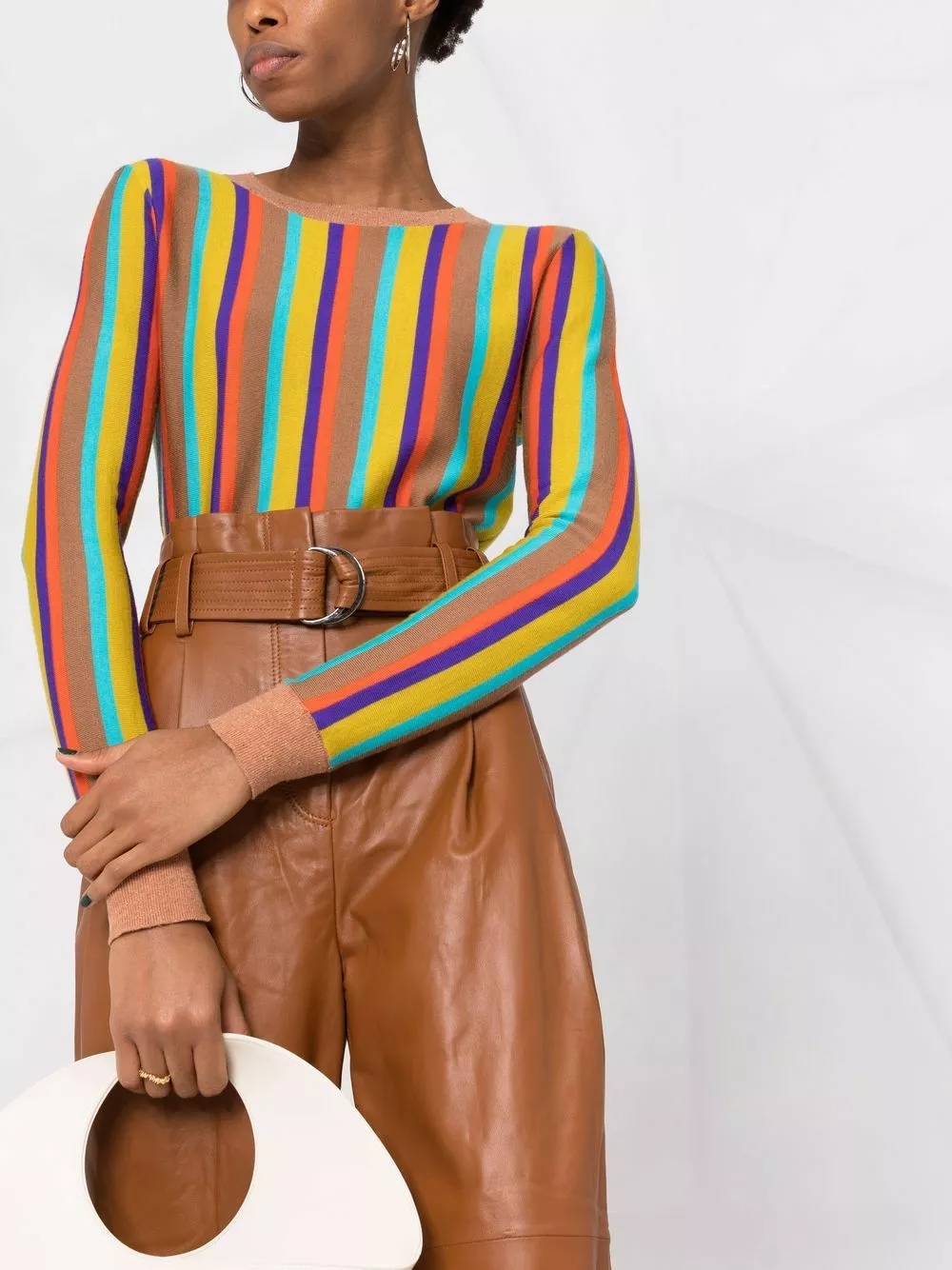 Karl Lagerfeld high waist leather trousers