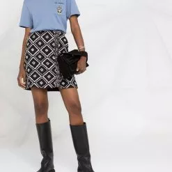 Karl Lagerfeld boucle wrap mini skirt