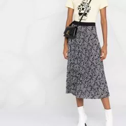 Karl Lagerfeld monogram pleated skirt