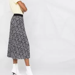 Karl Lagerfeld monogram pleated skirt