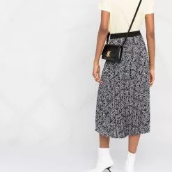 Karl Lagerfeld monogram pleated skirt