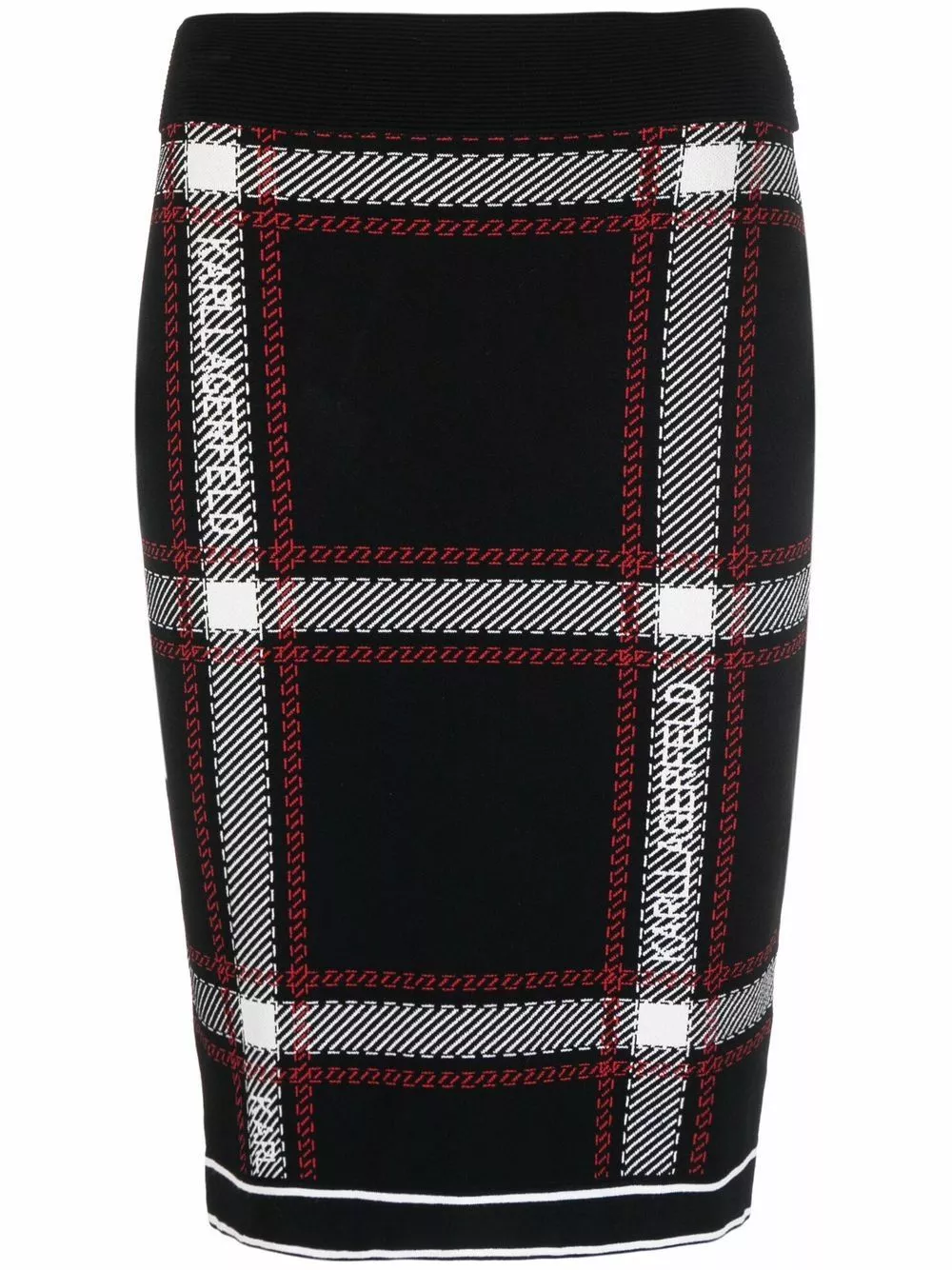 Karl Lagerfeld knitted check pencil skirt
