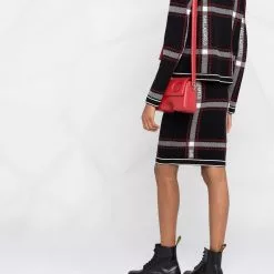 Karl Lagerfeld knitted check pencil skirt