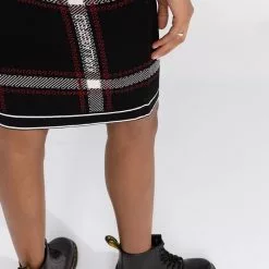 Karl Lagerfeld knitted check pencil skirt