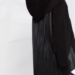 Karl Lagerfeld pleated leather hoodie