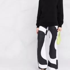 Karl Lagerfeld pleated leather hoodie