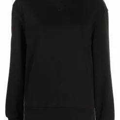 Karl Lagerfeld pleated leather hoodie