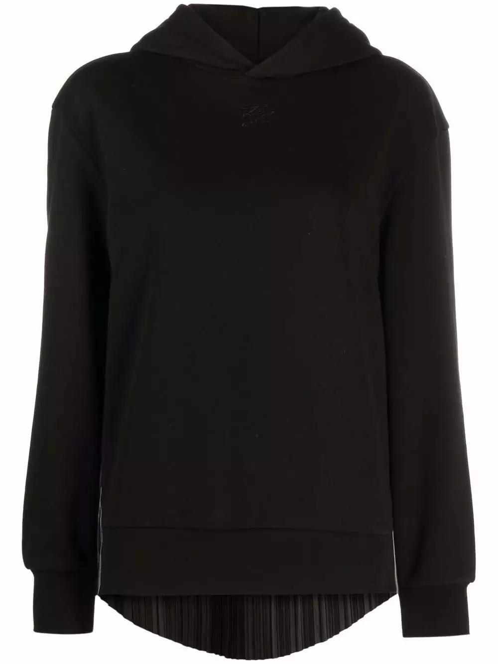 Karl Lagerfeld pleated leather hoodie