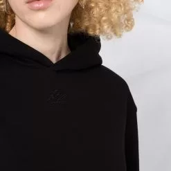 Karl Lagerfeld pleated leather hoodie