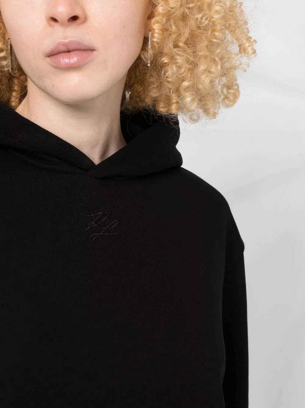 Karl Lagerfeld pleated leather hoodie