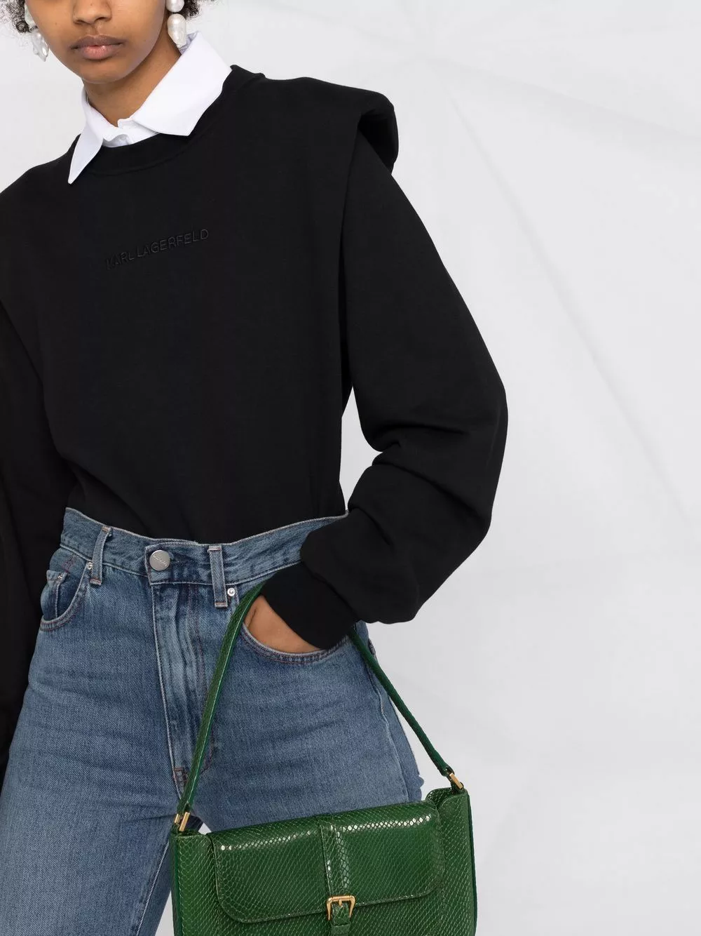 Karl Lagerfeld pointed-collar sweatshirt