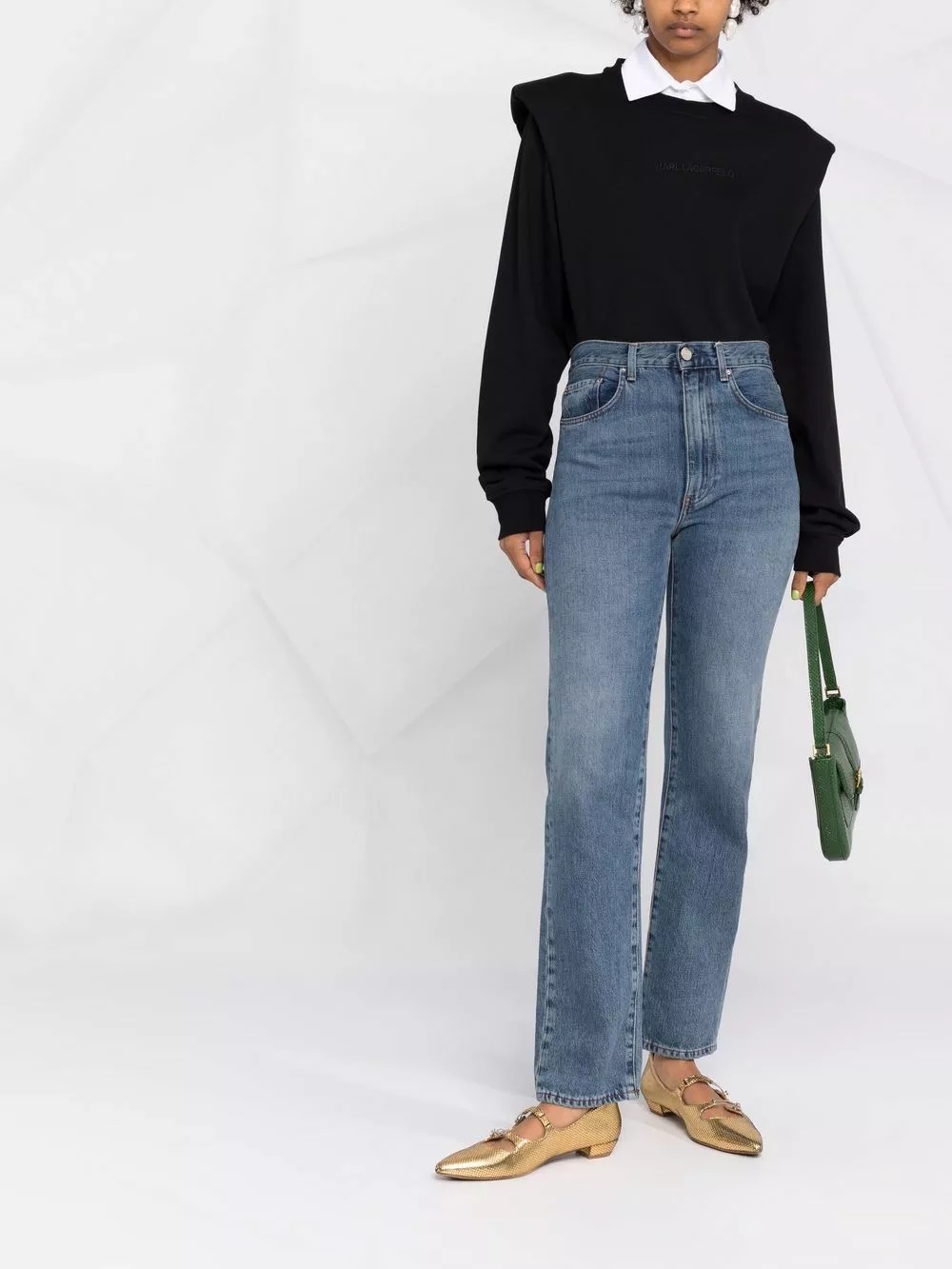 Karl Lagerfeld pointed-collar sweatshirt