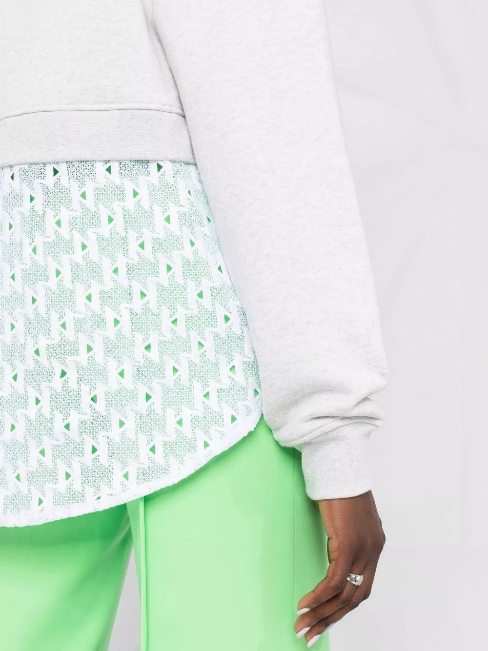 Karl Lagerfeld monogram-lace hoodie