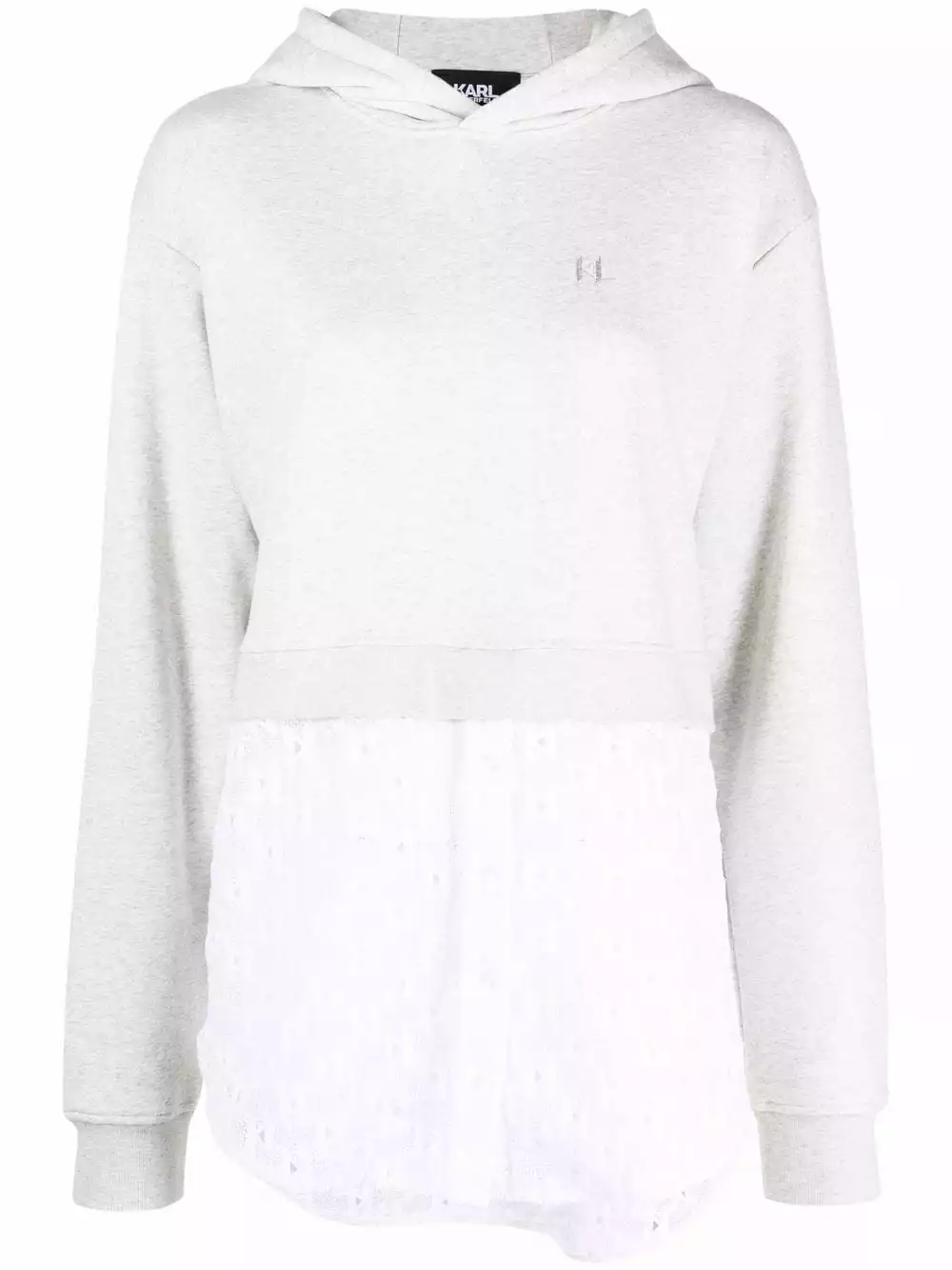 Karl Lagerfeld monogram-lace hoodie