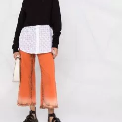 Karl Lagerfeld monogram lace-panel hooded sweatshirt