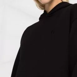 Karl Lagerfeld monogram lace-panel hooded sweatshirt