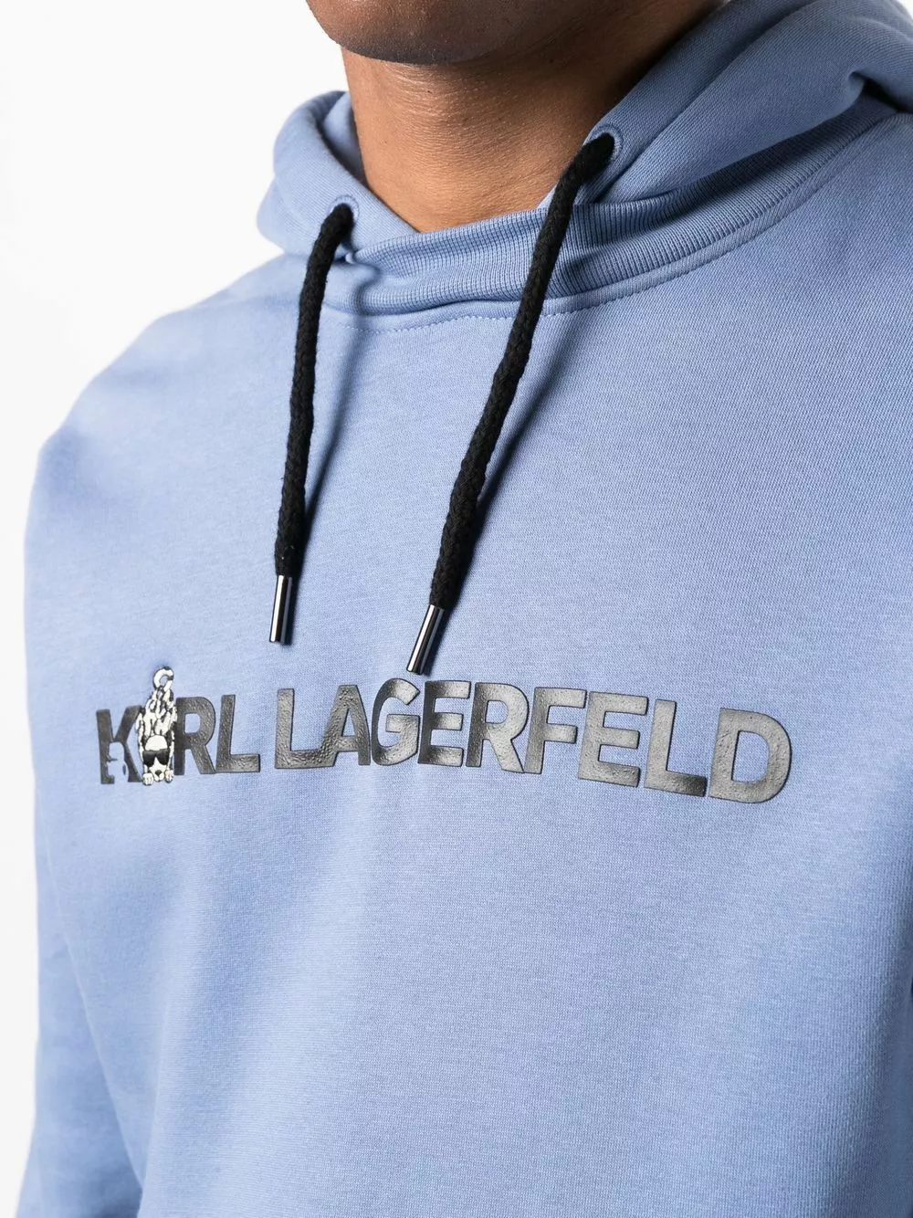 Karl Lagerfeld organic cotton-blend logo hoodie