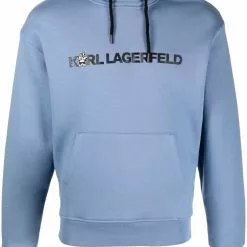 Karl Lagerfeld organic cotton-blend logo hoodie