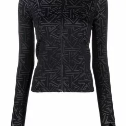 Karl Lagerfeld athleisure technical zip-up top